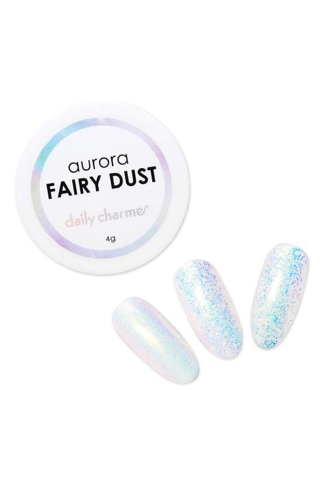 DAILY CHARME Dreamy &amp; Aurora Fairy Dust Magic Iridescent Nail Art Glitter Decoration (0.008 Glitter Dust, Aurora) Glitter Fairy, Nails Inspiration Spring, Chrome Nail Powder, Powder Manicure, Nail Art Glitter, Japanese Nail Art, Golden Green, Glitter Dust, Glitter Decor