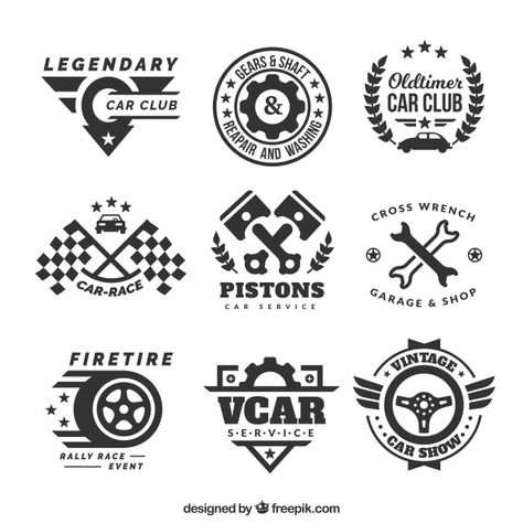 Auto Shop Logo, Car Clubs Logo, Sports Car Logos, Transportation Logo, Mechanics Logo, Retro Garage, Garage Logo, Car Logo Design, Automotive Logo Design