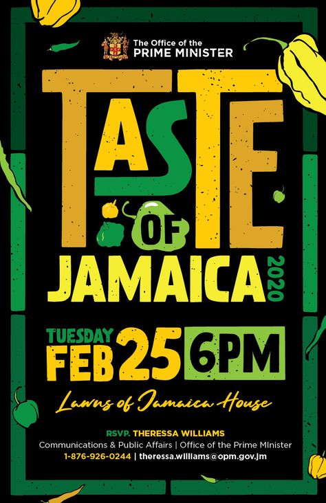 TASTE of JAMAICA :: Behance Jamaica Theme Party Ideas, Jamaican Illustration, Caribbean Graphic Design, Jamaican Poster Design, Jamaica Art Design, Jamaican Design, Caribbean Typography, Jamaica Graphic Design, Jamaica Images