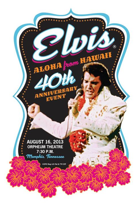 Aloha 40th Blue Hawaii Party, Hawaii Party Ideas, Elvis Birthday Party, Elvis Presley's Birthday, Elvis Party, Elvis Aloha From Hawaii, Elvis Birthday, Elvis Presley House, Hawaii Themed Party