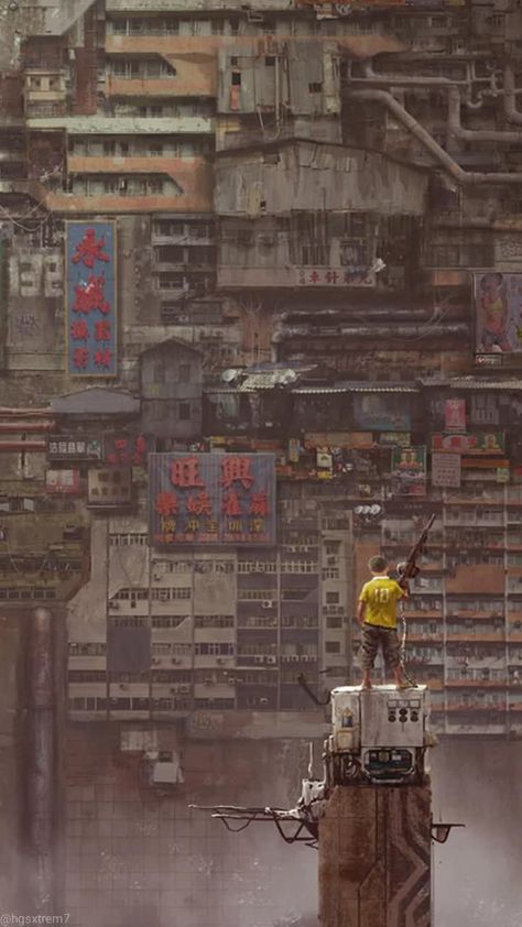 Kowloon Walled City, Sci Fi Wallpaper, Sci Fi City, Cyberpunk Aesthetic, Fantasy Sci Fi, Cyberpunk City, Arte Cyberpunk, Have Inspiration, Walled City