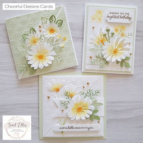 Cheerful Daisies Cards | Blue Rose Paper Treasures | Bloglovin’ Stampin Up New Catalog 2023-2024 Cards, Cheerful Daisies Cards, Gail Ellis, Cheerful Daisy, Upsy Daisy, Cheerful Daisies, Rose Paper, Daisy Cards, Stamping Up Cards