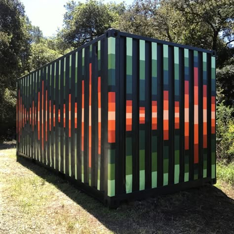 ECG Container - XAVI Shipping Container Mural, Shipping Container Sheds, Container Art, Simple Wall Paintings, Outside Paint, Museum Exhibition Design, Shipping Container House Plans, Cargo Container, Building A Container Home