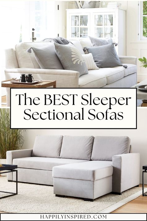 The BEST Sleeper Sectional Sofas Deep Couch Sectional, Sofa Bed Guest Room, Modern Sectional Living Room, Most Comfortable Sleeper Sofa, Sectional Bed, Modern Coastal Living Room, Best Sleeper Sofa, Small Sectional Sofa, Large Sectional Sofa