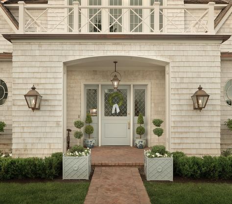 Front Porch Styling, Boxwood Planters, Porch Styling, The Fox Group, Fox Group, Preserved Boxwood Topiary, East Coast Style, Porch Styles, Boxwood Topiary