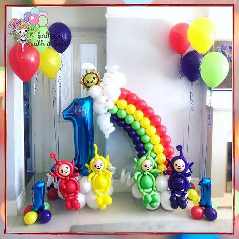 Tellie Tubbies Birthday Party, Teletubbies Birthday Decorations, Teletubbies Birthday Theme, Teletubbies Balloons, Teletubbies Party Decoration, Teletubbies First Birthday Party, Teletubbies Birthday Party Decorations, Teletubbies Party Ideas, Teletubbies Birthday Party