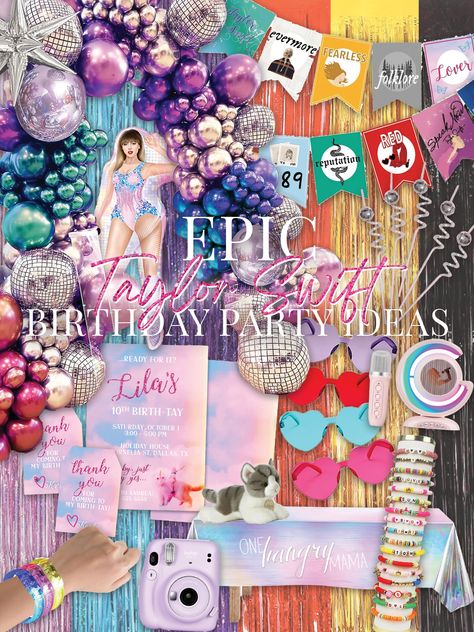 Eras Your Party, Taylor Swift Party Themes, Era Tour Party, Eras Decorations, Taylor Swift 16th Birthday Party Ideas, Taylor Swift Birthday Party Theme, Taylor Swift Theme Birthday Party, Taylor Swift Birthday Party Ideas Adult, Taylor Swift Birthday Party Games