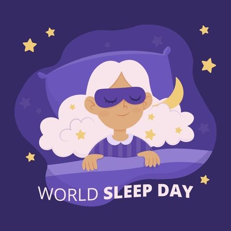 Hand-drawn world sleep day illustration ... | Free Vector #Freepik #freevector #woman #hand-drawn #celebration #moon World Sleep Day, Dream Illustration, Sleeping Man, Sleeping Women, Sleep Dream, Day Illustration, Beauty Art Drawings, People Sleeping, Islamic Quotes Wallpaper