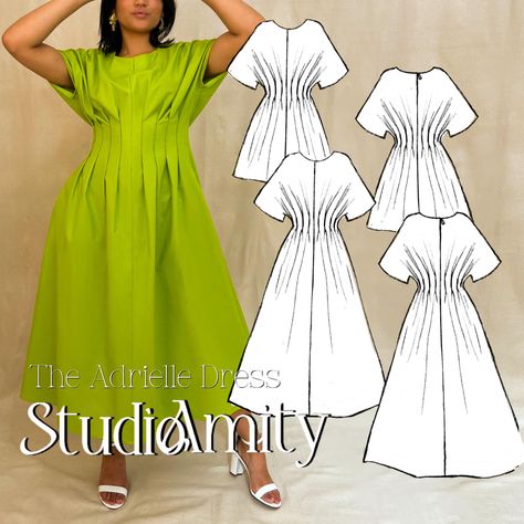 Ruched Dress Sewing Pattern, Dresses Pattern Sewing, Dress Sewing Patterns Free Women, Sewing Dress Patterns, Mini Dress Sewing Pattern, Maxi Dress Sewing Pattern, Simple Dress Pattern, Homemade Dress, Simple Summer Dresses