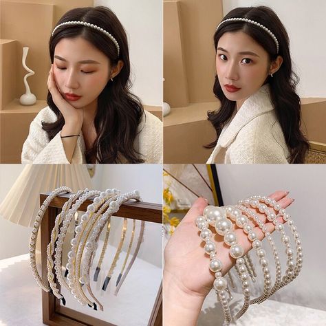 Simple Headbands, Korean Hair, Pearl Headband, Fashion Hair Accessories, Fashion Hair, Elegant Party, Korean Hairstyle, Pearl Color, Accessories Store