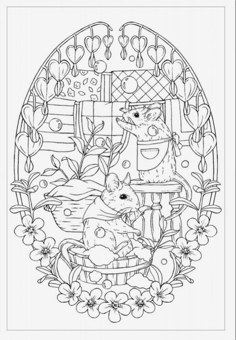 Symphony Of Cute Animals, Kanoko Egusa, Forest Coloring Book, Garden Coloring Pages, Detailed Coloring Pages, Printable Adult Coloring Pages, Printable Coloring Book, Animal Coloring Books, Cute Coloring Pages