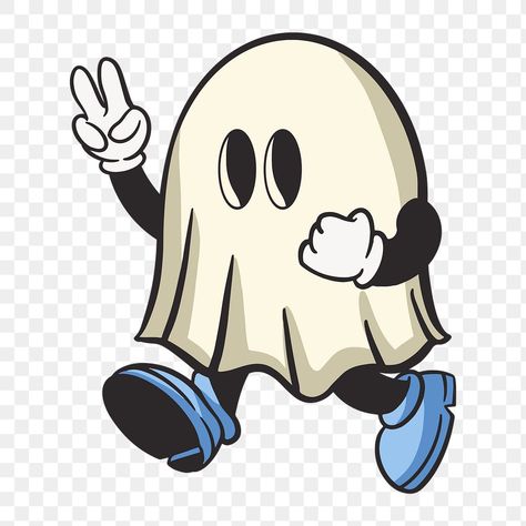 Ghost Character, Ghost Ghost, Halloween Retro, Ghost Png, Retro Graphics, Retro Illustration, Digital Sticker, Graphic Design Posters, Social Media Template