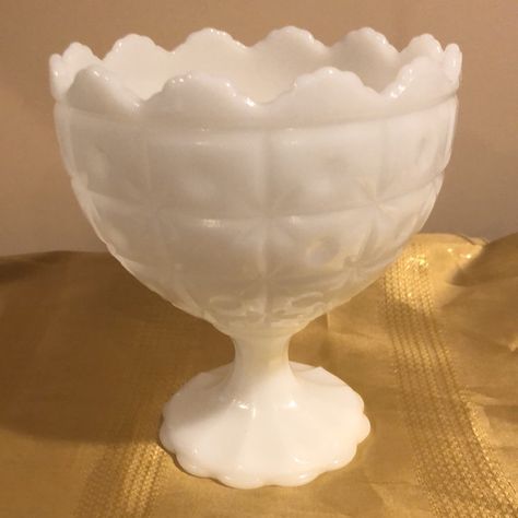 Vintage Napco 1185 Cleveland Ohio Usa White Milk Glass Compote Candy Bowl Goblet.New Unused. Milk Glass Candy Dish, Milk Glass Collection, Ohio Usa, Candy Bowl, White Milk Glass, Cleveland Ohio, Candy Dishes, Milk Glass, Glass Collection