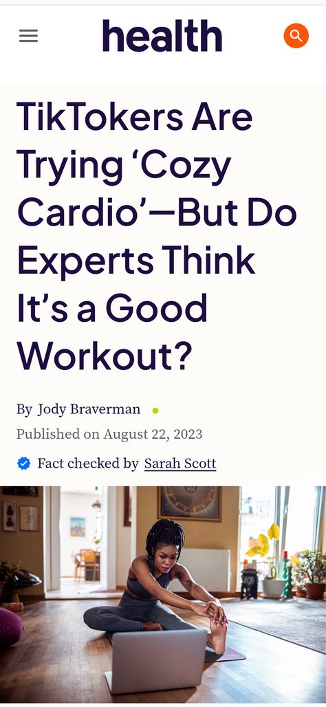 "Many gym-goers subscribe to a "no pain, no gain" mentality when it comes to working out, but a new TikTok trend is flipping the mantra on its head—some users say that your daily cardio should be cozy instead of painful. "Cozy cardio" typically involves some form of low-impact exercise done at home with a self-care twist. People complete their workout with comfortable clothes, dim lighting, their favorite movie or TV show, and even aromatherapy. The trend has..." ~Jody Braverman Cozy Cardio, Easy Morning Workout, Low Impact Cardio, Natural Hair Mask, No Pain No Gain, Walking Exercise, Comfortable Clothes, Best Gym, Favorite Movie