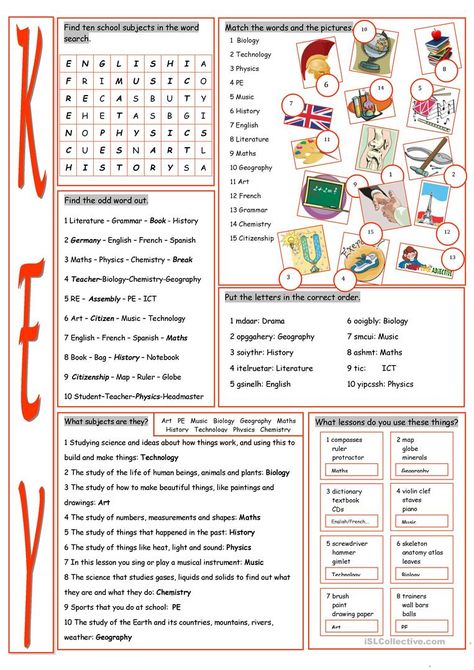 School Subjects Vocabulary Exercises - English ESL Worksheets for distance learning and physical classrooms Vocabulary Exercises, English Worksheet, Vocabulary Practice, Vocabulary Worksheets, Education Motivation, School Worksheets, Education Quotes For Teachers, Education Kindergarten, Education English