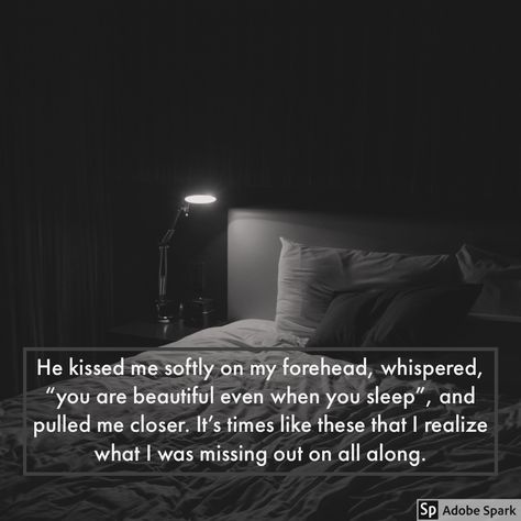 He kissed me softly on my forehead, whispered, “you are beautiful even when you sleep”, and pulled me closer. It’s times like these that I realize what I was missing out on all along. #relationship #love #healthyrelationship #happy #marriage Put Your Head On My Shoulder Kiss, When A Man Kisses Your Forehead, When He Kisses Your Forehead, Falling Asleep In His Arms Quotes, Husband Kissing Wife Forehead, A Forehead Kiss Means, He Kissed Me, Meeting You Quotes, Loving Relationship