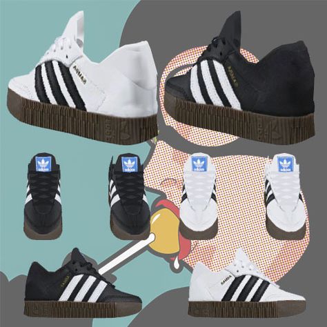 Sims 4 Adidas, Adidas Sambarose, Sims 4 Men Clothing, Black Adidas Shoes, Sims 4 Male Clothes, Cc Shoes, Sims 4 Cc Shoes, Sims 4 Download, Female Shoes