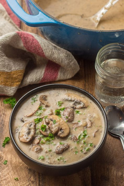 12 Easy & Delicious Recipes For Veganuary (Gluten-Free) Vegan Cream Of Mushroom Soup, Vegan Cream Of Mushroom, Vegan Mushroom Soup, Vegan Taco Salad, Vegetarian Soups, Whole Foods Vegan, Vegan Breakfasts, Sweet Potato Curry, Vegan Mushroom