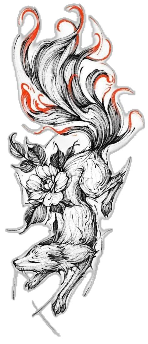 Ninetails Tattoo, Kitsune Drawing, Kitsune Tattoo, Tattoo Pierna, Fox Tattoo Design, Fox Tattoo, Sleeves Ideas, Leg Sleeves, Future Tattoos