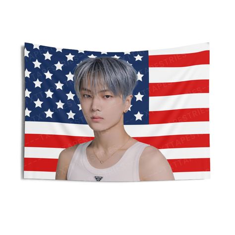 "💥🌟 Elevate Your Space with the Enhypen Jay Tank Top Photoshoot Flag Banner! 🌟💥 Hey there, fellow ENGENE! 💜 Are you ready to bring some K-pop magic into your space? Look no further because we've got the perfect decor piece for you - the Enhypen Jay Tank Top Photoshoot Flag Banner! 📸🔥 Jay, our handsome and captivating Enhypen member, is here to grace your room with his stunning gray hair and irresistible looks! Whether he's your bias or you simply can't get enough of Enhypen, this custom w Jay Enhypen American Flag, Enhypen American Flag, Tank Top Photoshoot, Dark Moon Enhypen, Enhypen Dark Moon, Enhypen Fate Tour, Top Photoshoot, Macys Parade, Jay Enhypen