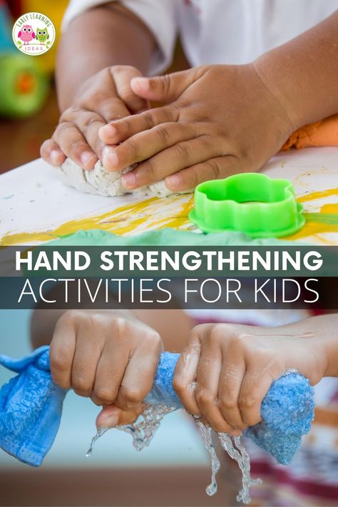 Try out these hand strengthening activities for kids. The fun fine motor activities will build and improve strength in little hand muscles. From squeezing activities to hole punch and plunger activities, these ideas to increase hand strength are perfect for preschool, pre-k, kindergarten, occupational therapy classrooms, and at home. From theraputty, toys like squigz, and squirt guns your preschoolers will love these ideas. Check them out today. Hand Strengthening Activities For Kids, Fun Fine Motor Activities, Hand Strengthening Activities, Early Learning Ideas, Preschool Activities At Home, Hand Muscles, 2023 School, Hand Strengthening, Educational Activities For Preschoolers