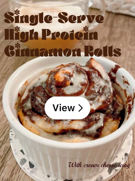 Lemon8 · Single-Serve High Protein Cinnamon Rolls · @Samantha Marie High Protein Cinnamon Rolls, Protein Cinnamon Rolls, Batch Recipes, Cream Cheese Icing, Vanilla Protein Powder, Oat Milk, Single Serve, Small Batch, Protein Powder