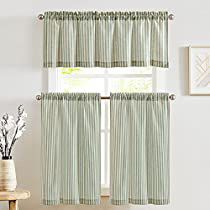 Check this out! Kitchen Curtains And Valances, Vibrant Living Room, Bathroom Farmhouse, Tier Curtains, Easy Backyard, Green Curtains, Eclectic Living Room, Curtain Valance, Cafe Curtains