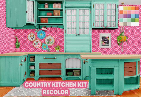 Sims 4 Country Kitchen, Recipe Book Printables, Sims 4 Cottage, Sims Memes, Kitchen Kit, Sims 4 Mm Cc, Sims 4 House Design, Sims 4 Mm, The Sims 4 Download