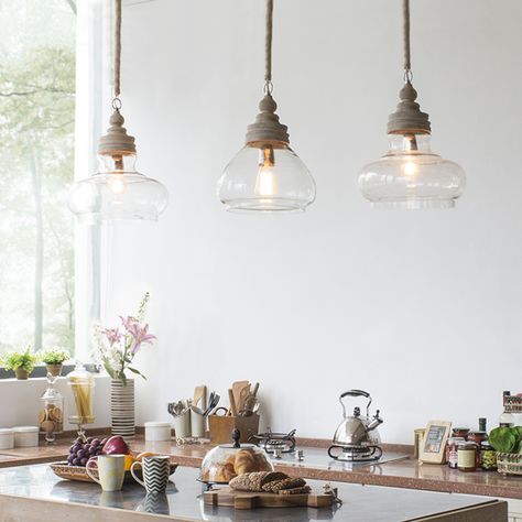 Pendant lights over kitchen sink