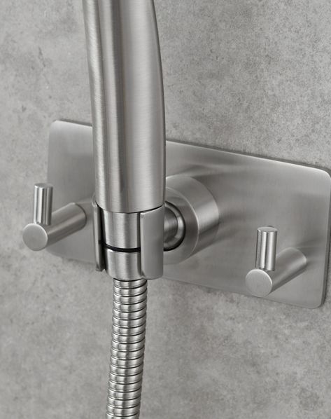 Tecmolog Shower Head Holder Strong Adhesive Adjustable Handheld Shower Wand Holder No Drilling Wall Mount Bracket with Hooks #Showerbracket #showerholder #bathroom https://www.sanitarya.com/products/st31c Shower Wand, Wand Holder, Shower Head Holder, Shower Holder, Wall Mount Bracket, Hand Held Shower, Shower Head, Strong Adhesive, Shower Heads