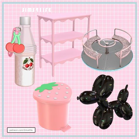 Chiqui | Patreon Sims 4 Kawaii Cc, Pastel Interior Design, Los Sims 4 Mods, Cc Patreon, Pastel Interior, Sims Packs, Growing Together, Vintage Video Games, Horse Ranch