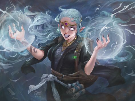 Wild Magic Sorcerer, Magic Sorcerer, Grace Liu, Dnd Sorcerer, Wild Magic, Types Of Magic, Pathfinder Character, Character Portrait, Dnd Art