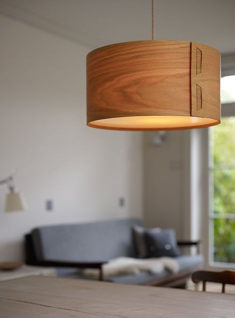 John Green oak lamp shade Pendant Lighting Diy, Lighting Lounge, Wood Lamp Design, Diy Pendant Light, Wood Lamp Shade, Lighting Diy, Wooden Light, Pendant Light Shades, Pack Light