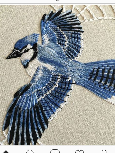 Sulaman Pita, Contemporary Embroidery, Embroidered Bird, Bird Embroidery, Thread Painting, Animal Embroidery, Sewing Embroidery Designs, 자수 디자인, Hand Embroidery Art