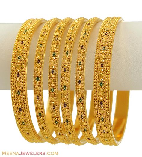 Indian Bangles | Indian MeenaKari Bangles Set ( Set of Bangles ) Meenakari Bangles, Gold Bangles Indian, Gold Bangles For Women, Gold Bangle Set, Bangles Set, The Bangles, Bracelets Design, Gold Pendant Jewelry, Bangles Indian