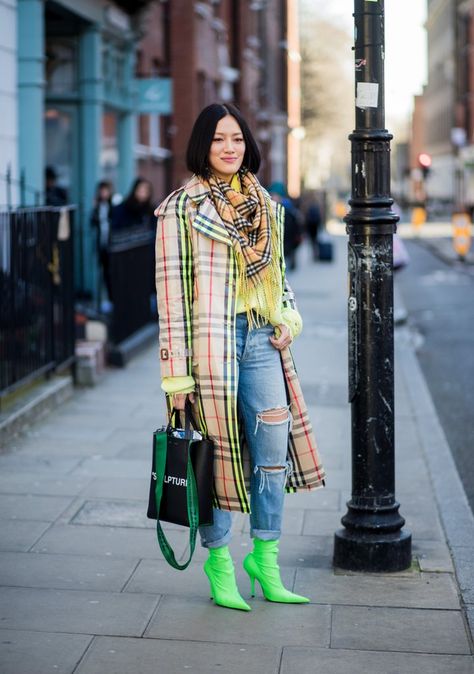 Neon Green Boots, Green Boots Outfit, Monster High Venus Mcflytrap, Neon Boots, Plaid Aesthetic, Tiffany Hsu, Venus Mcflytrap, Green Ankle Boots, Fall Winter Trends