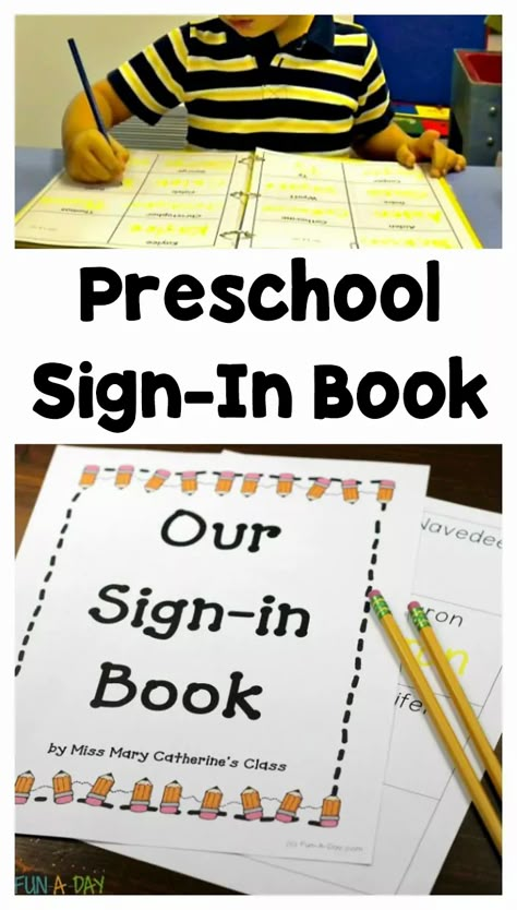 Names - Fun-A-Day! Student Sign In Preschool, Student Sign In, Sign In Sheets For Preschool, Preschool Sign In Ideas, Preschool Sign In, Emergent Writing, Name Writing Activities, Name Activities Preschool, Name Writing Practice