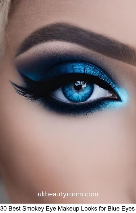 Smoky Eyes Makeup, Smokey Eye Makeup Look, Makeup Looks For Blue Eyes, Pretty Eye Makeup, Eye Makeup Looks, Eye Makeup Pictures, Smoky Eyes, Eye Makeup Steps, Eye Makeup Designs