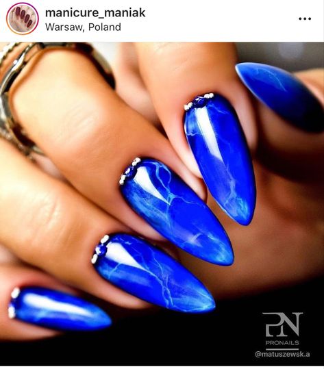 Nails Designer, Super Cute Nails, Marble Nails, Blue Nails, Cute Nails, Cute Gifts, Gel Nails, Sapphire, Nail Art