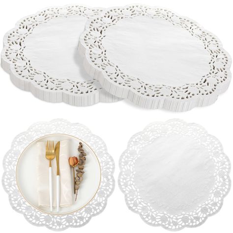 PRICES MAY VARY. What You Can Get: the package comes with 200 pieces of paper doilies for crafts in the size of about 35.5 cm/ 14 inch, sufficient quantities can support your decoration and replacement needs in daily life Sturdy and Safe: our white paper placemats are mainly made of quality paper materials, safe and reliable, strong and sturdy, not easy to fade, tear, wear or break, so you can use for a long time with confidence Wide Applications: these round paper placemats have multi functiona Pad Paper, Wedding Tableware, Paper Placemats, Crafts Party, Cake Craft, Paper Doilies, Foil Paper, Cup Mat, Paper Pads