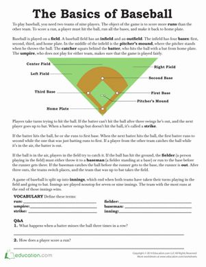 Sonlight Core E - King of the Mound:  Third Grade Reading & Writing Worksheets: Baseball Rules Tball Coach, Baseball Rules, Baseball Activities, Third Grade Worksheets, Class Mom, Natural Learning, Ias Study Material, Baseball Drills, Rules For Kids