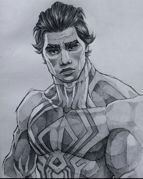 Miguel O'hara Sketch Pencil, Miguel O'hara Sketch, Spiderman Sketches, Superhero Comics Art, Marvel Art Drawings, Arctic Monkeys Wallpaper, Miguel Ohara, Cool Tattoo Drawings, Captain America Wallpaper