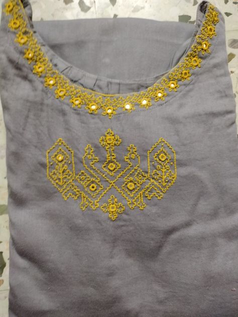 # dharavadi work # kurti design Dharwadi Work, Kutch Work Designs Kurti, Work Kurti Design, Yoke Embroidery, Designs Kurti, Sindhi Embroidery, Kasuti Embroidery, Embroidery Kurti, Kutch Work Designs