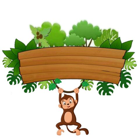 Jungle Theme Classroom Decorations, Free Cartoon Characters, Jungle Theme Cakes, 5 Little Monkeys, Jungle Theme Classroom, Safari Animals Birthday, Safari Baby Animals, Easy Animal Drawings, Dinosaur Invitations