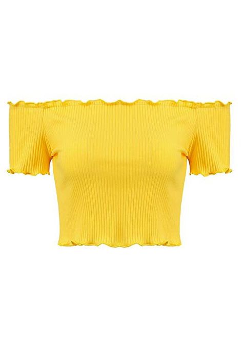 Floral Find Women's Sexy Off Shoulder Crop Tops Strapless Ruffle Casual Slim Tees (Large, Yellow) at Amazon Women’s Clothing store: | ShopLook Yellow Outfit Casual, Casual Summer Wedding Outfit, Crop Tops For Kids, Yellow Crop Top, Yellow Outfit, Off Shoulder Crop Top, Summer Crop Tops, Crop Top Outfits, Cute Crop Tops