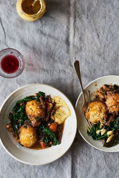 One Pot, Pan, Planet by Anna Jones | Cookbook Corner | Nigella Lawson Cheddar Dumplings, Red Wine Stew, Guest Recipes, Olive Magazine, Vegetable Lasagne, Meals Vegetarian, Slow Roasted Tomatoes, Anna Jones, Magazine Recipes