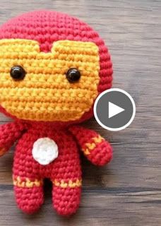 PATRONES AMIGURUMI GRATIS: PATRON GRATIS IRON MAN AMIGURUMI 44513 Iron Man Crochet Pattern Free, Crochet Iron Man, Crochet Dog Free Pattern, Crochet Abbreviations, Crochet Dog, Black Thread, Crochet Toys Patterns, Tapestry Needle, Worsted Weight