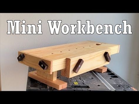 PORTABLE WORKBENCH BUILD // Small Space Budget Woodworking - YouTube Mini Workbench, Portable Work Table, Small Workbench, Woodworking Plans Workbench, Portable Workbench, Laptop Desk For Bed, Workbench Designs, Building A Workbench, Workbench Plans Diy