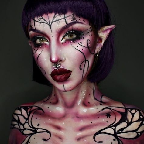 Dark Fairy. Facepaint and SFX Makeup Personas, come and see the video. By ellie35x. Dark Fairy Makeup, Fairy Halloween Makeup, Beauty Killer, Vampire Makeup, Horror Makeup, Gothic Vampire, Ethereal Makeup, Fairy Makeup, Dark Fairy