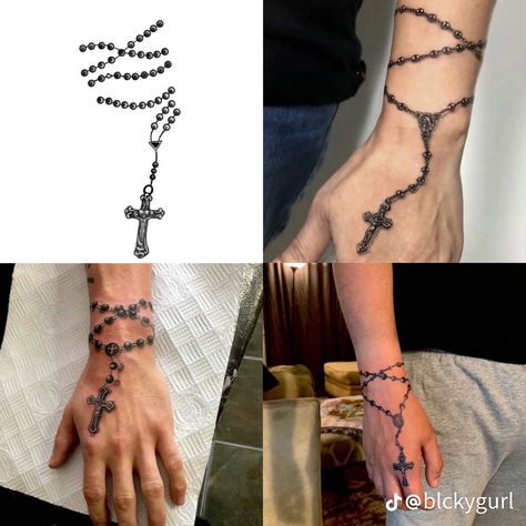 Bible Hand Tattoos, Rosary Tattoo For Men, Orthodox Tattoo, Albanian Tattoo, Mens Side Tattoos, Arm Tattoos For Guys Forearm, Band Tattoos For Men, Biblical Tattoos, Rosary Tattoo